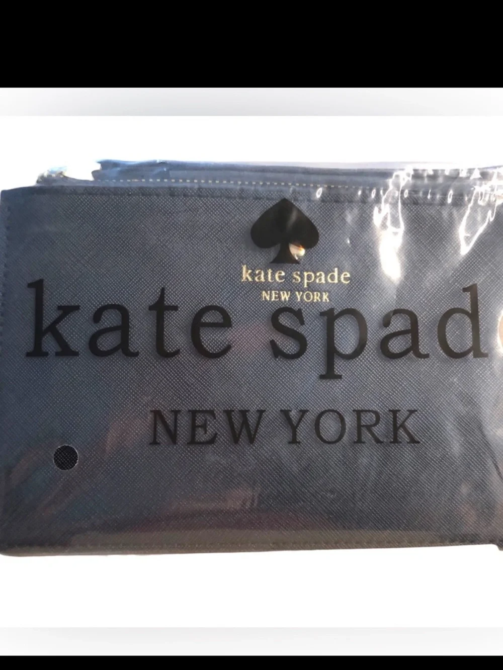 kate spade Black Logo Wristlet Pouch